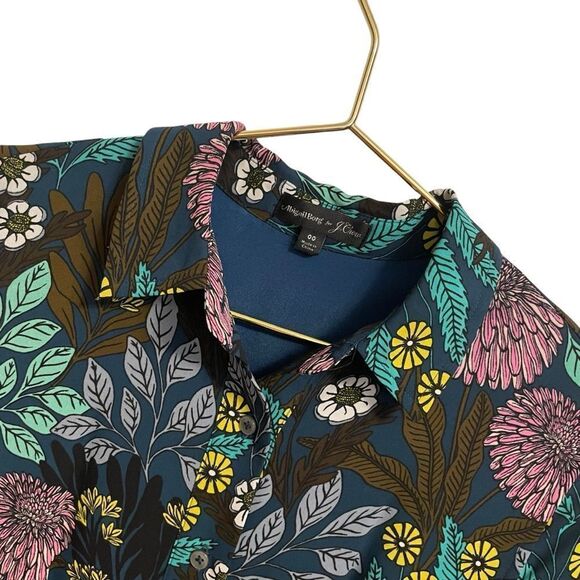 J. Crew X Abigail Borg Prairie Short Sleeve Floral Button-Down Dress Size 00 - Picture 3 of 8